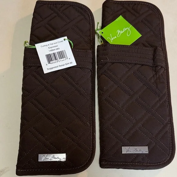 Vera Bradley Espresso Quilted Curling/Flat Iron Covers NWT (have 2 each) - Picture 1 of 1